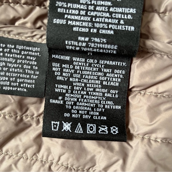 London Fog Packable Down Coat Tan Size Medium - Picture 8 of 12